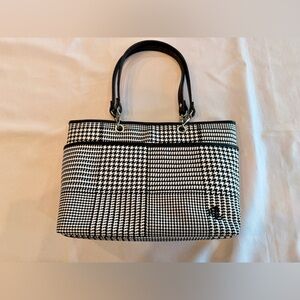 Lauren Ralph Lauren Black and White Houndstooth Tote